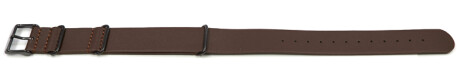 Bracelet cuir NATO marron foncé avec boucle noire véritable vachette
