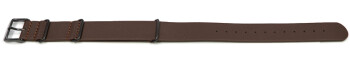 Bracelet cuir NATO marron foncé avec boucle noire...