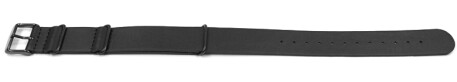 Bracelet cuir NATO noir avec boucle noire véritable vachette 20mm