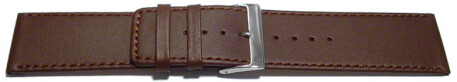 Bracelet de montre - cuir de veau véritable -lisse-marron- 34mm