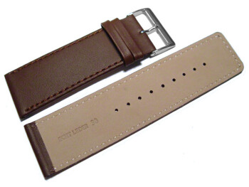 Bracelet de montre - cuir de veau véritable -lisse-marron - 40mm