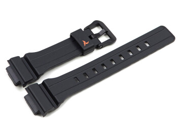 Bracelet Casio résine noire logo en rouge orangé STL-S300H-1B