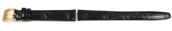Bracelet Lotus cuir noir grain croco pour les montres 15175/1 15175