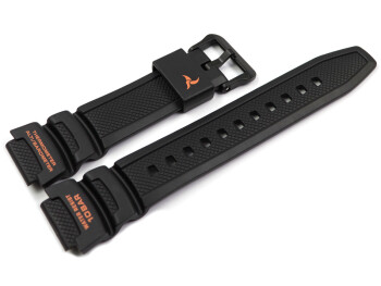Bracelet montre Casio noir écritures orange sur résine noire pour SGW-450H-2B