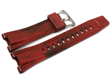 Bracelet de rechange Casio rouge-noir chiné pour...