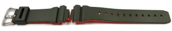 Bracelet Casio résine vert olive, orange à lintérieur DW-6900LU-3
