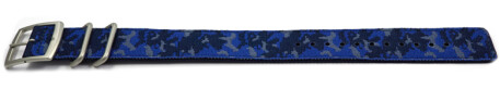 Bracelet montre textile réversible Casio en camouflage bleu et bleu foncé  pour DW-5600LU-2