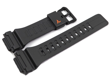 Bracelet Casio résine noire avec le logo orange pour STL-S100H, STL-S100H-4