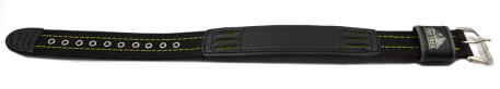 Bracelet de rechange Casio textil/cuir coutures vertes PRG-130GC-3