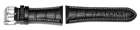 Bracelet montre Festina convenable à ref. F16294 cuir noir couture blanche