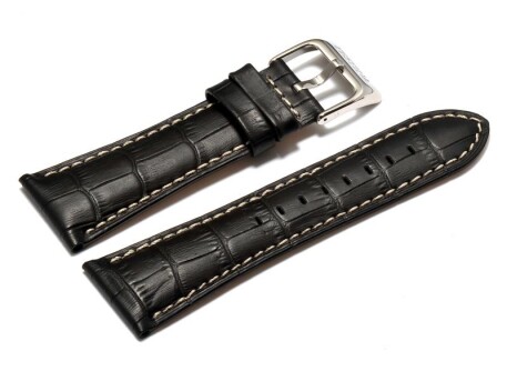 Bracelet montre Festina convenable à ref. F16294 cuir noir couture blanche