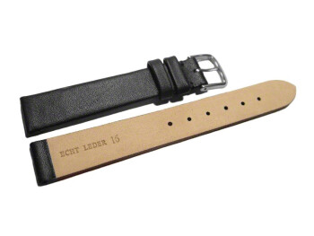 Bracelet cuir noir boucle acier compatible avec la montre...