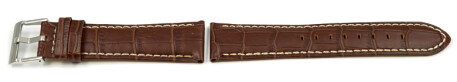 Bracelet montre Lotus 15414 15414/1 15414/7 adaptable à 15387/3 15387 en cuir marron couture blanche