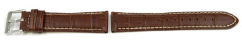 Bracelet montre Lotus 15414 15414/1 15414/7 adaptable à 15387/3 15387 en cuir marron couture blanche