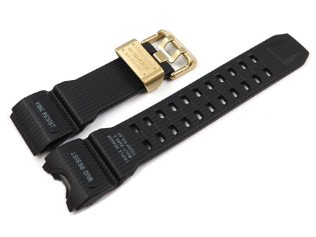 Bracelet montre Casio noir avec boucle dorée pour GWG-1000GB, GWG-1000GB-1A en résine