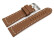 Bracelet de montre cuir à boucle ardillon large - marron clair 18mm 20mm 22mm 24mm