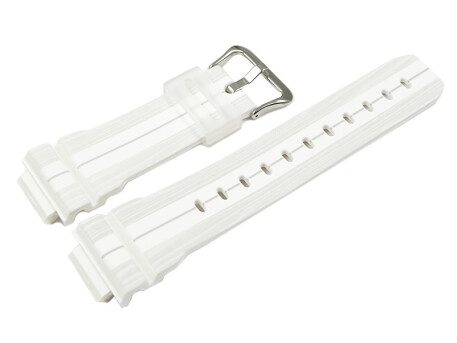 Bracelet montre Casio résine blanche avec rayure...