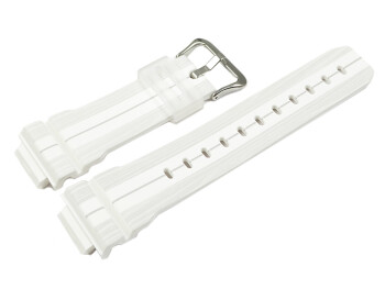 Bracelet montre Casio résine blanche avec rayure grise pour GWX-5600WA-7