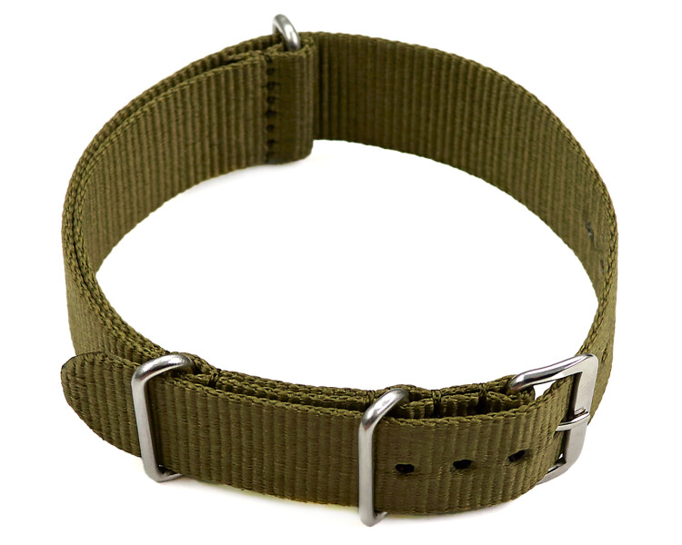 Bracelet Montre NATO En Nylon Vert Olive – 18mm à 24mm – Unisexe – Neuf Avec étiquettes