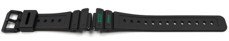 Bracelet de rechange Casio résine noire GA-2100TH-1A GA-2100TH-1 GA-2100TH écritures en vert 