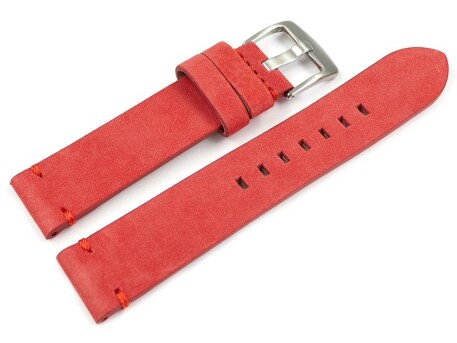 Bracelet montre cuir Veluro rouge sans coussinet 18mm 20mm 22mm 24mm