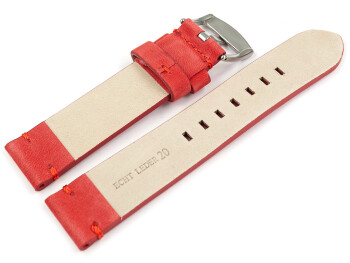 Bracelet montre cuir Veluro rouge sans coussinet 18mm...