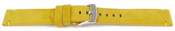 Bracelet montre cuir Veluro jaune sans coussinet 18mm...