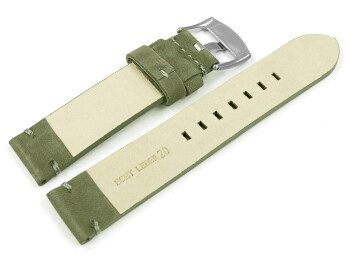 Bracelet montre cuir Veluro Kaki sans coussinet 18mm 20mm...
