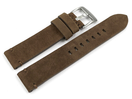 Bracelet montre cuir Veluro brun sans coussinet 18mm 20mm 22mm 24mm