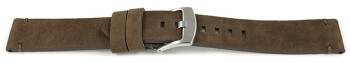 Bracelet montre cuir Veluro brun sans coussinet 18mm 20mm...