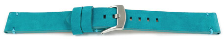 Bracelet montre cuir Veluro turquoise sans coussinet 18mm 20mm 22mm 24mm