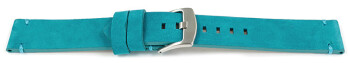 Bracelet montre cuir Veluro turquoise sans coussinet 18mm...