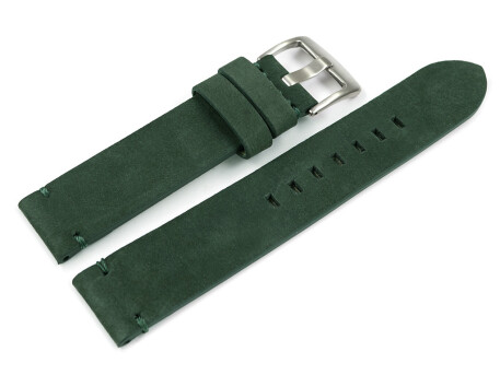 Bracelet montre cuir Veluro vert foncé sans...