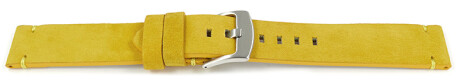 Bracelet montre cuir Veluro jaune sans coussinet 20mm