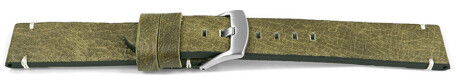 Bracelet montre cuir Vintage vert brun sans rembourrage 20mm 22mm 24mm