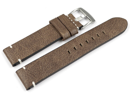 Bracelet montre cuir Vintage brun sans rembourrage 20mm 22mm 24mm