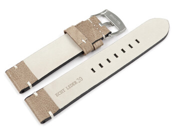 Bracelet montre cuir Vintage brun clair sans rembourrage...