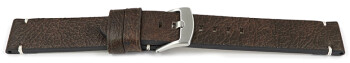 Bracelet montre cuir Vintage brun foncé sans rembourrage...