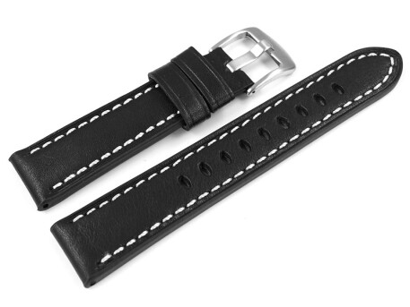 Bracelet montre cuir noir Miami sans rembourrage 20mm...