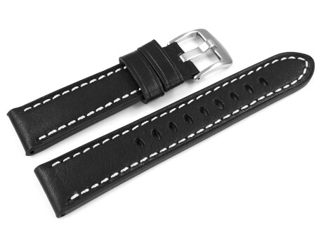 Bracelet montre cuir noir Miami sans rembourrage 20mm 22mm 24mm 26mm