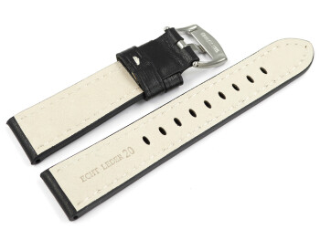 Bracelet montre cuir noir Miami sans rembourrage 20mm...