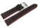 Bracelet montre cuir noir coutures rouges modèle Sportiv 18mm 20mm 22mm 24mm