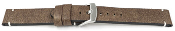 Bracelet montre cuir Vintage brun sans rembourrage 24mm
