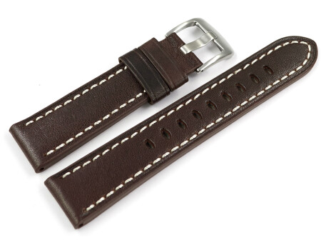 Bracelet montre cuir brun foncé Miami sans rembourrage 20mm 22mm 24mm 26mm