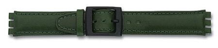 Bracelet-montre pour les montres Swatch - cuir - 17 mm - vert