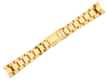 Bracelet de montre-acier massif-entrecorne 20 mm - doré