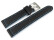 Bracelet montre cuir noir coutures en bleu clair modèle Sportiv 22mm