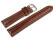 Bracelet montre cuir marron légèrement brillant coutures en zigzag 24mm Acier