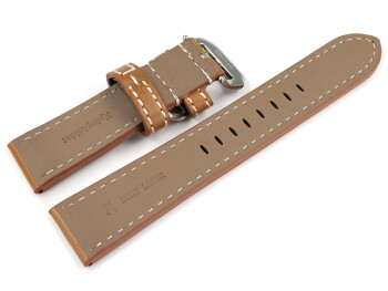 Bracelet montre cuir marron clair extra fort avec passant...