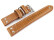 Bracelet montre cuir marron clair extra fort avec passant additionnel en métal 22mm 24mm 26mm